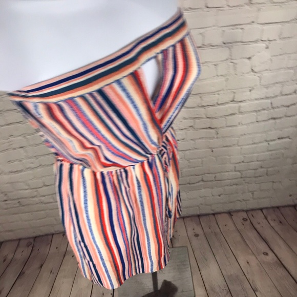 Monteau Strapless Casual Striped Dress Medium - Picture 4 of 8